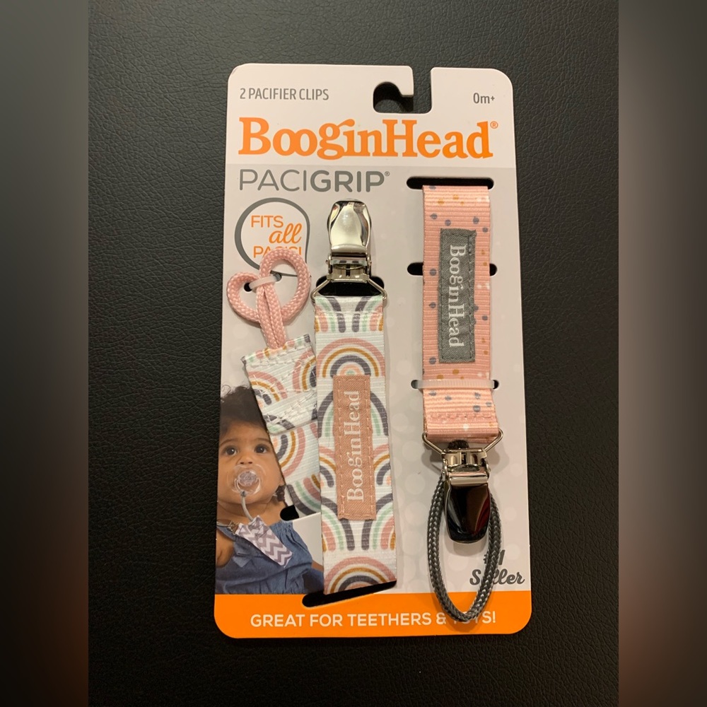 BooginHead Pacifier Clip Baby Pacifier Holder PaciGrip 2-Pack